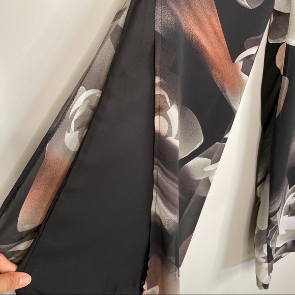 High Waist Wide Leg Floral Sheer Pants - Picture 3 of 14